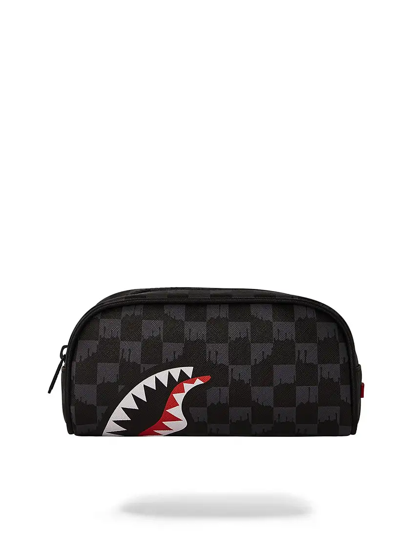 SPRAYGROUND Men's Pochette DRIP CHECK SHARK PENCIL POUCH 910B6574NSZ Grey