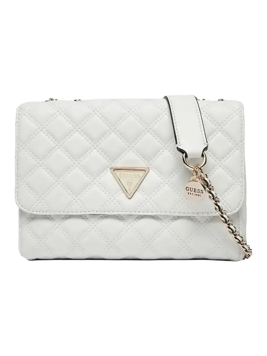 GUESS Women's Bag GIULLY 2 CMPRTMNT CNVRTBLE FLP HWQG87 48200 WHI White
