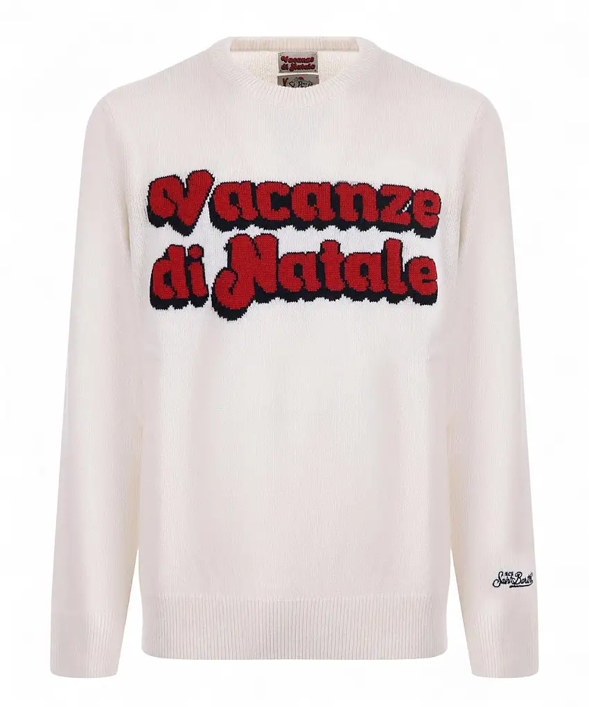 Maglione Heron in Cashmere con Ricamo Natale