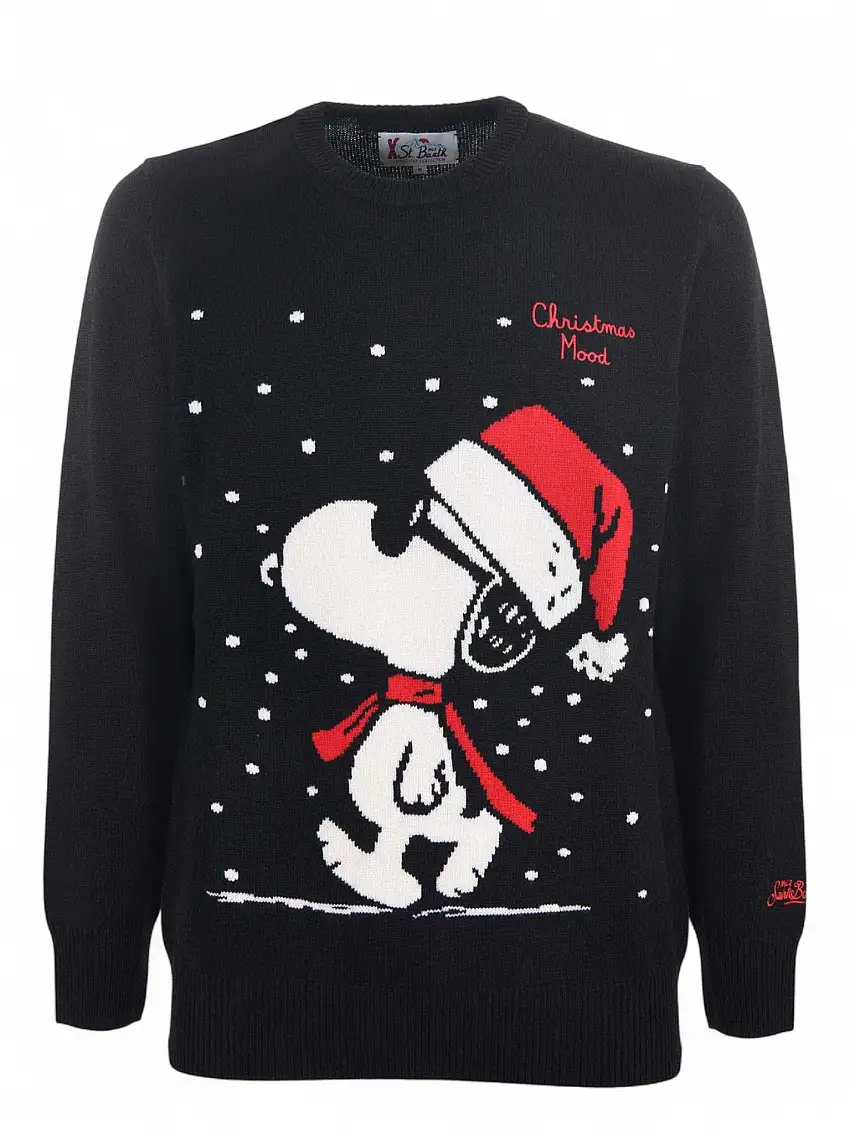Maglione Snoopy Natale cashmere ricamato - MC2 SAINT BARTH