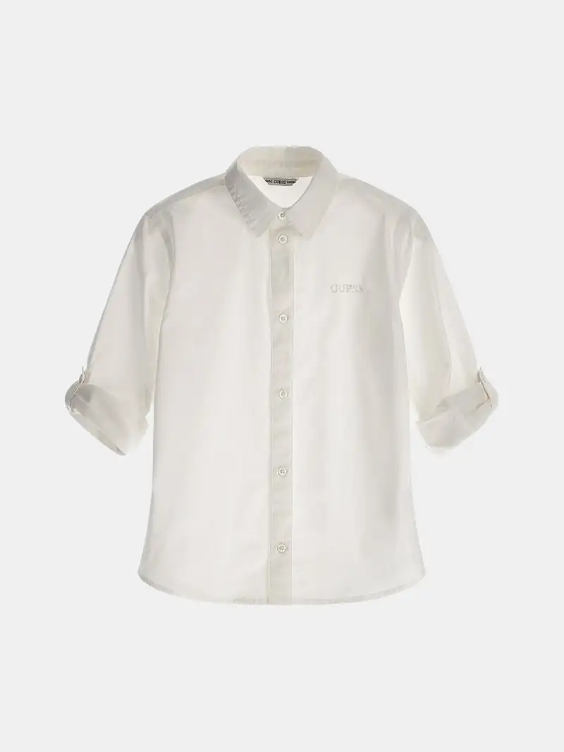 STR. POPLIN ADJ. LS SHIRT