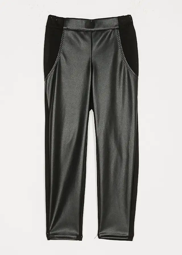 LEGGINGS BI-MATERIALE PUNTO MILANO/SPALMATO