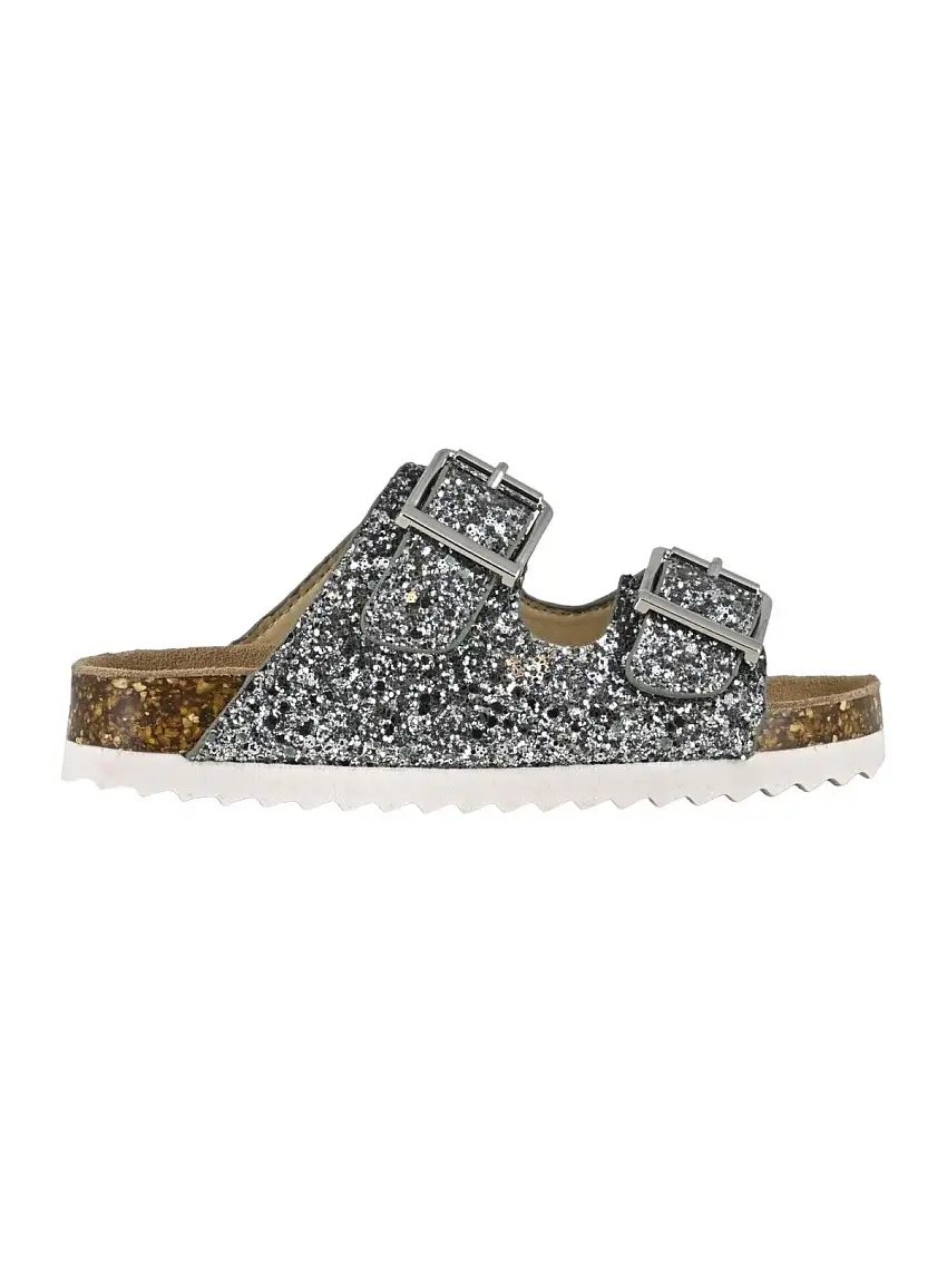 COLORS OF CALIFORNIA Girls' Glitter Sandal 2 Buckles HC.2415 DEN Blue