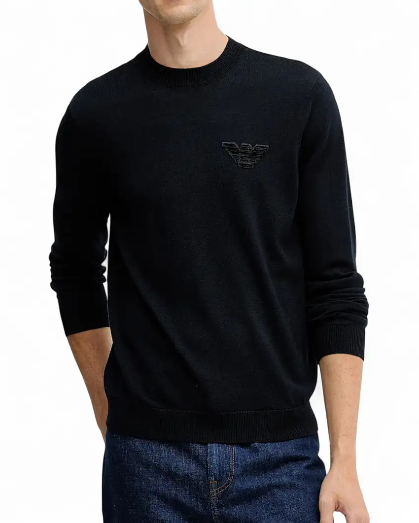 Emporio Armani Maglione Uomo in Lana Vergine Girocollo