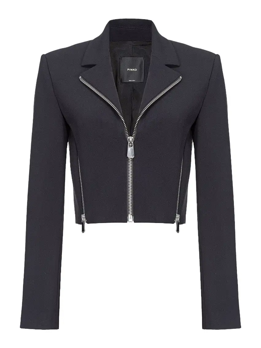 PINKO Women's Jacket Frejus Stretch Crepe Jacket Co 104067-A20A Z99 Black