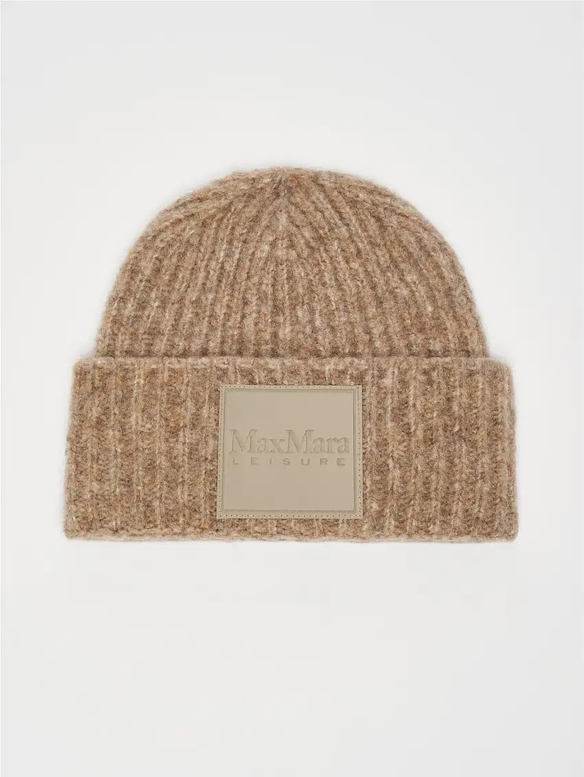 Berretto in Lana a Coste Beige