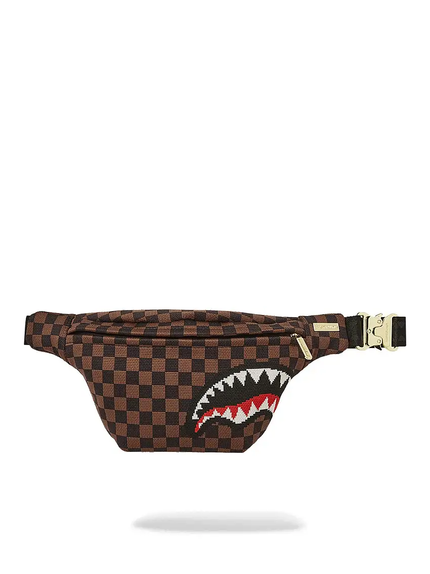 SPRAYGROUND Men's Bum Bag KNIT SHARKS IN PARIS 2.0 SAVVY CROSSBODY 910B6841NSZ Brown