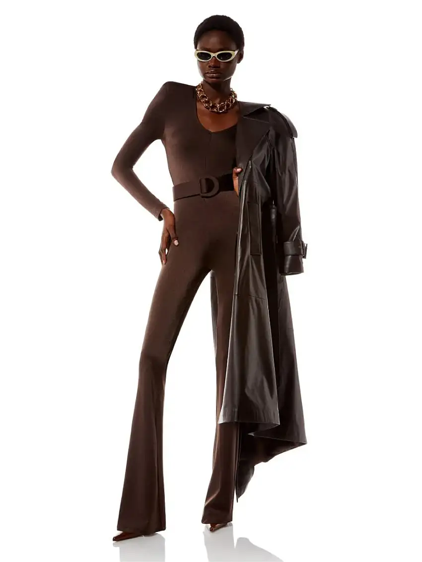 Body in Lycra Eclipse con Scollo Profondo Cioccolato