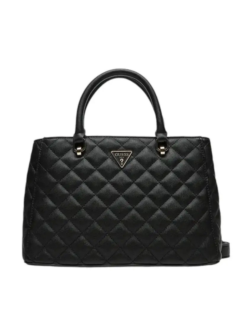 GUESS Women's Eco Carly Girlfriend Bag HWEQG9 50906 BLA Black