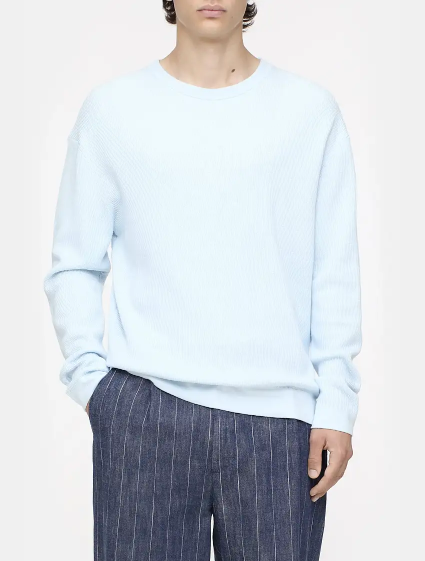 Maglia Girocollo a Coste Cielo