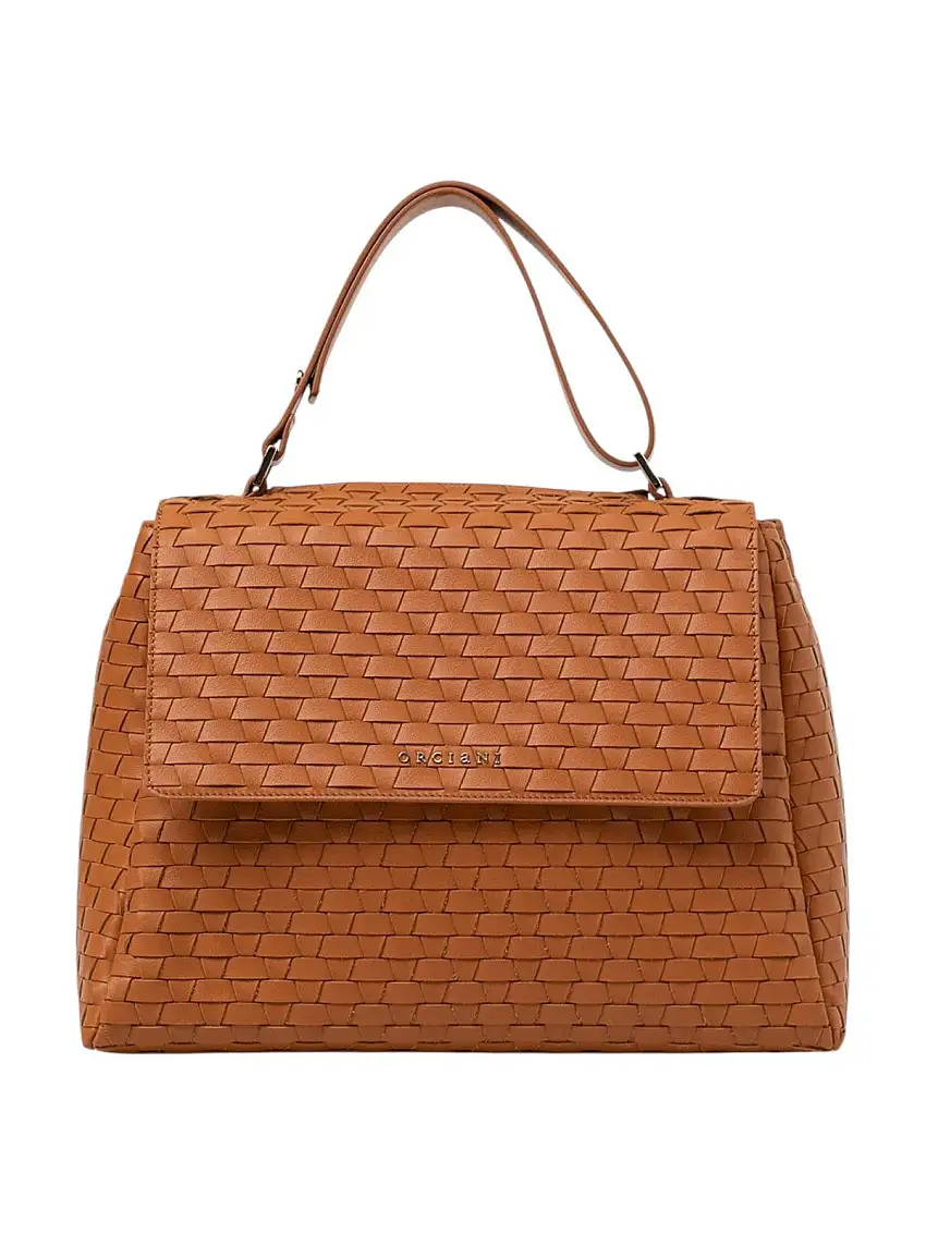 ORCIANI Women's Bag NAPPA WOVEN BT2006 NWO AMB Brown