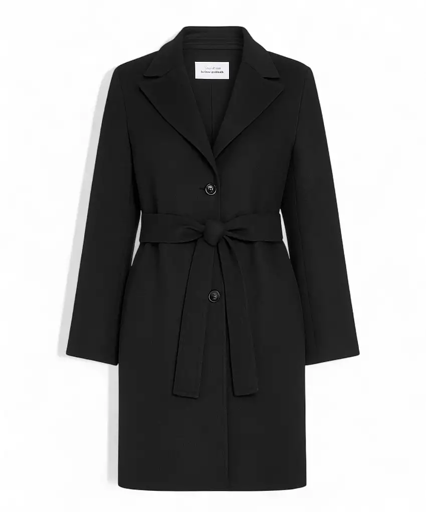 Cappotto misto lana POLKA con cintura