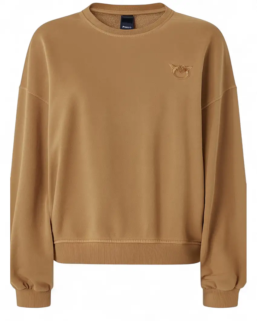 Felpa Cotone Ricamo Love Birds Eleganza Casual