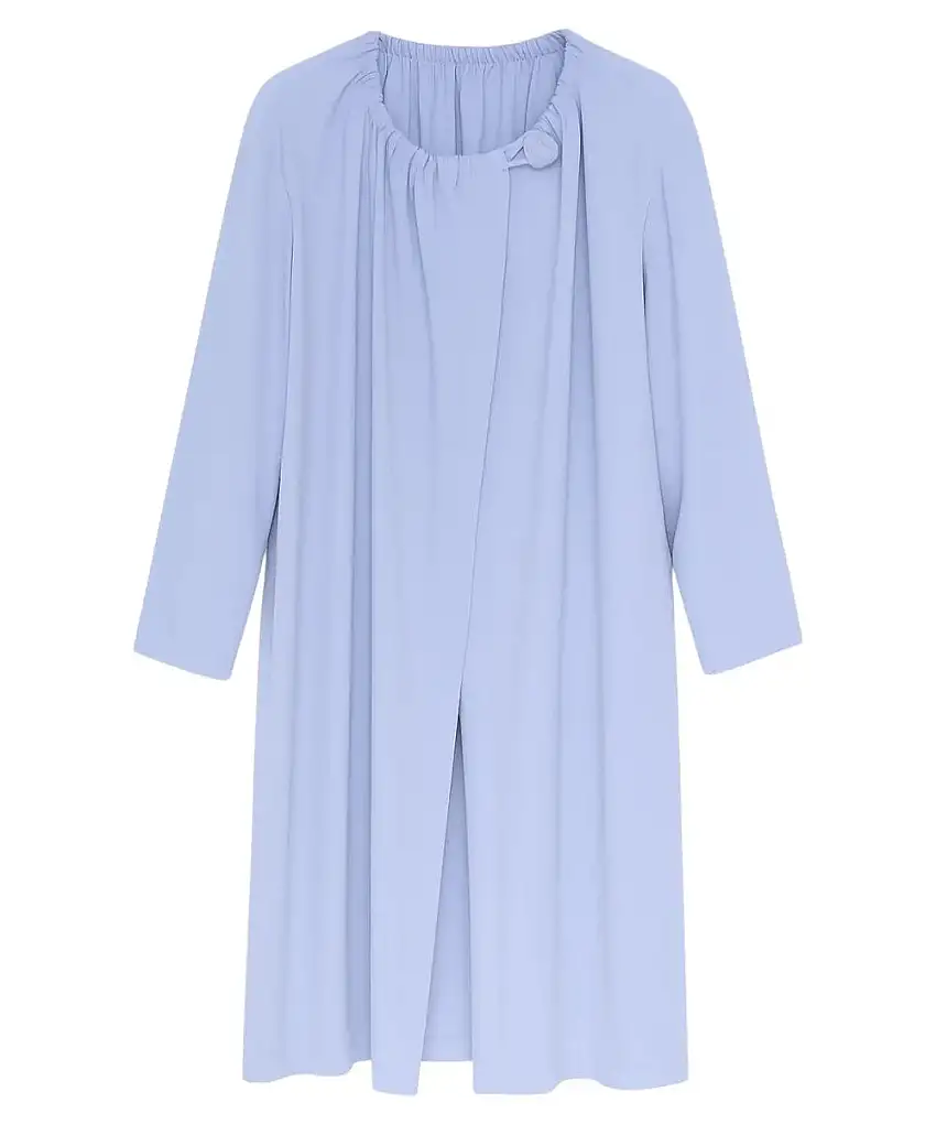 Coprispalle lungo donna azzurro in crepe – Eleganza e comfort | Acquista online