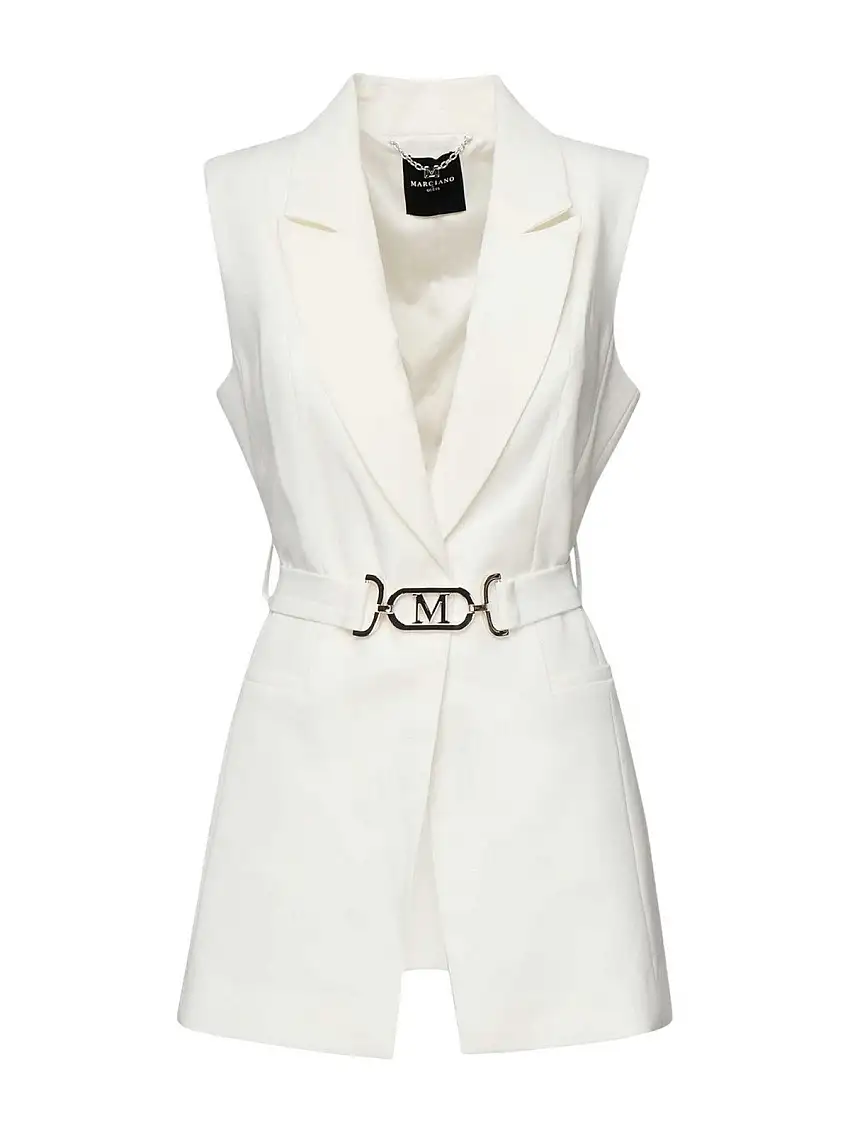 MARCIANO Women's Vest BECKY BELTED VEST 5RGN03 7115A MCDM White