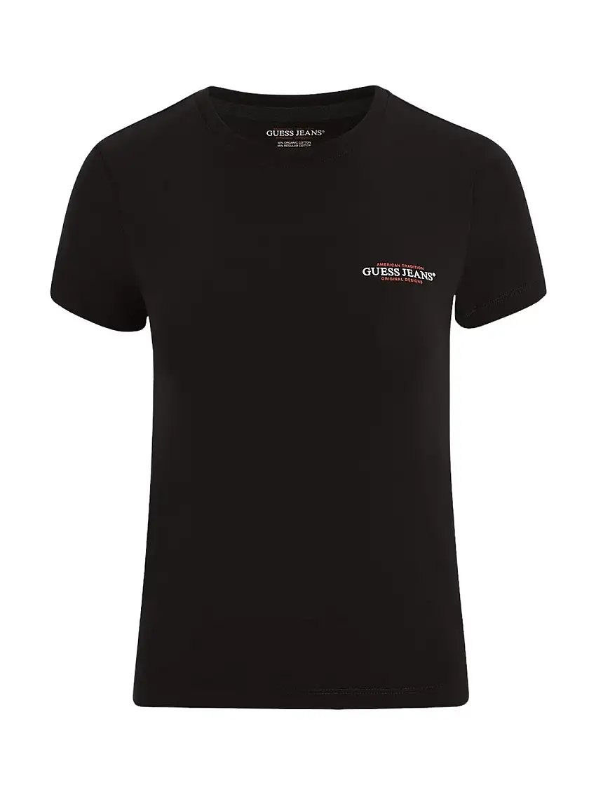 GUESS Women's T-shirt GJ SS CN SLIM MINI AMERICA TEE W4YI02 J1314 JBLK Black