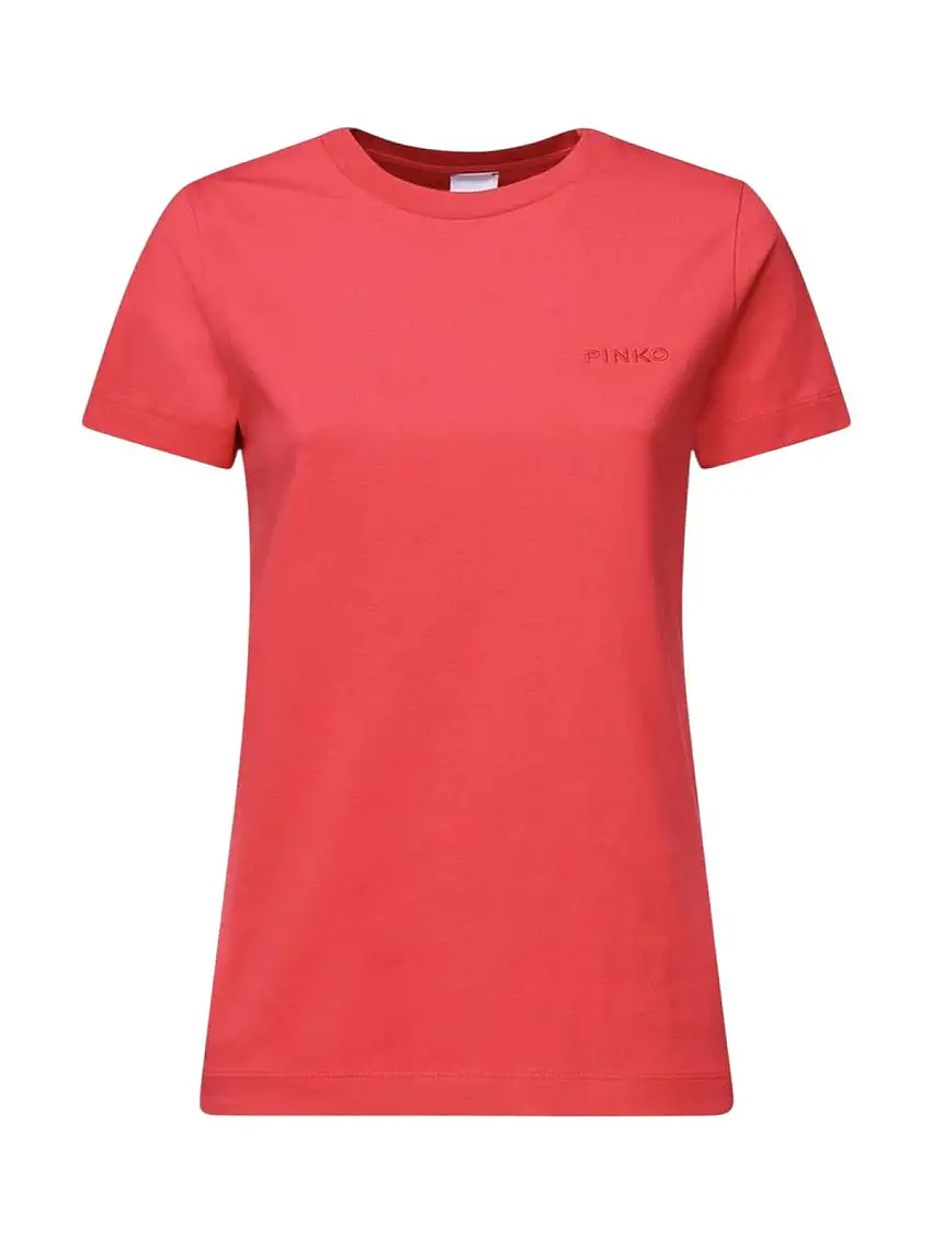 PINKO Women's T-shirt START T-SHIRT JERSEY LOGO PINK 101752-A2HN O57 Red