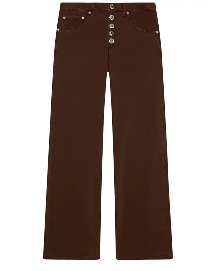 Pantaloni Dondup Jacklyn Wide Leg in Cotone Lyocell