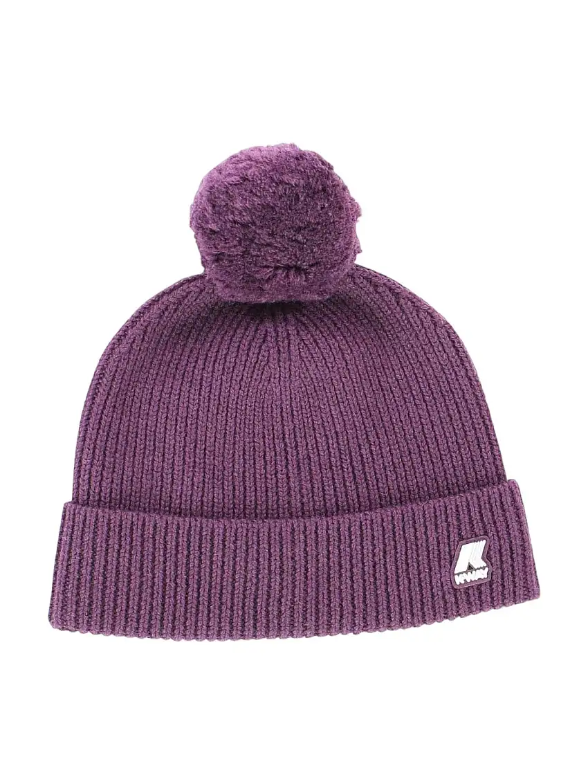 K-WAY Women's Hat Vincienne cardigan stitch wool K111FWW Q37 Purple