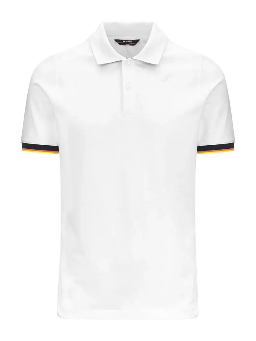 K-WAY Men's Polo Shirt VINCENT PIQUE K1125BW 001 White
