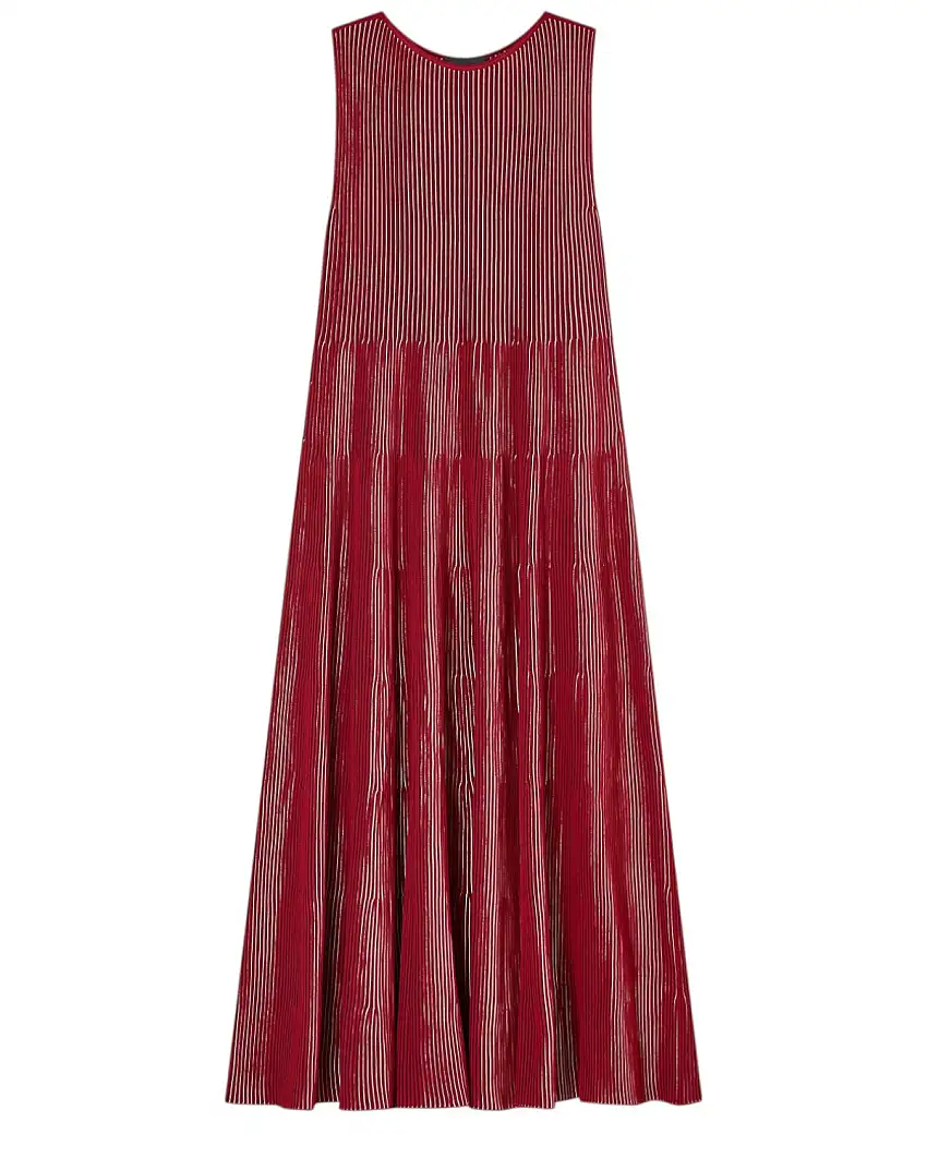 Abito smanicato lungo con effetto vanisé bicolore