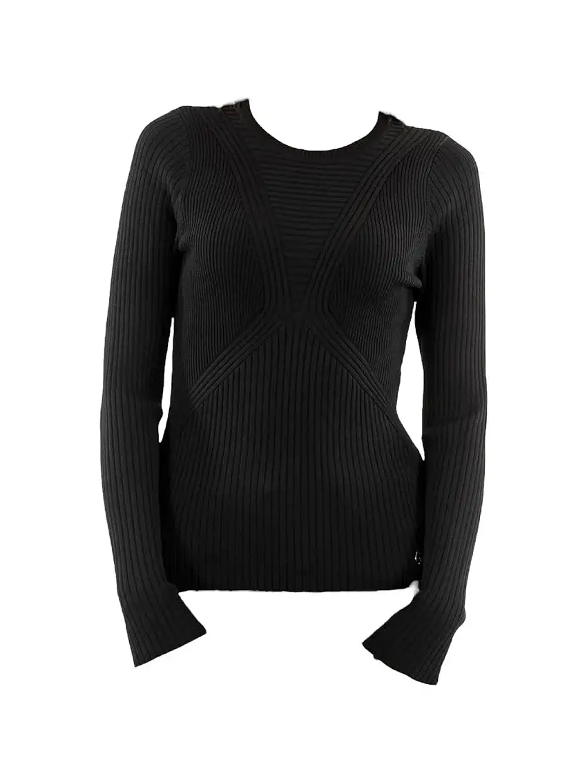 GUESS Women's Sweater DESTINY RN LS SWTR W4YR17 Z37K0 JBLK Black