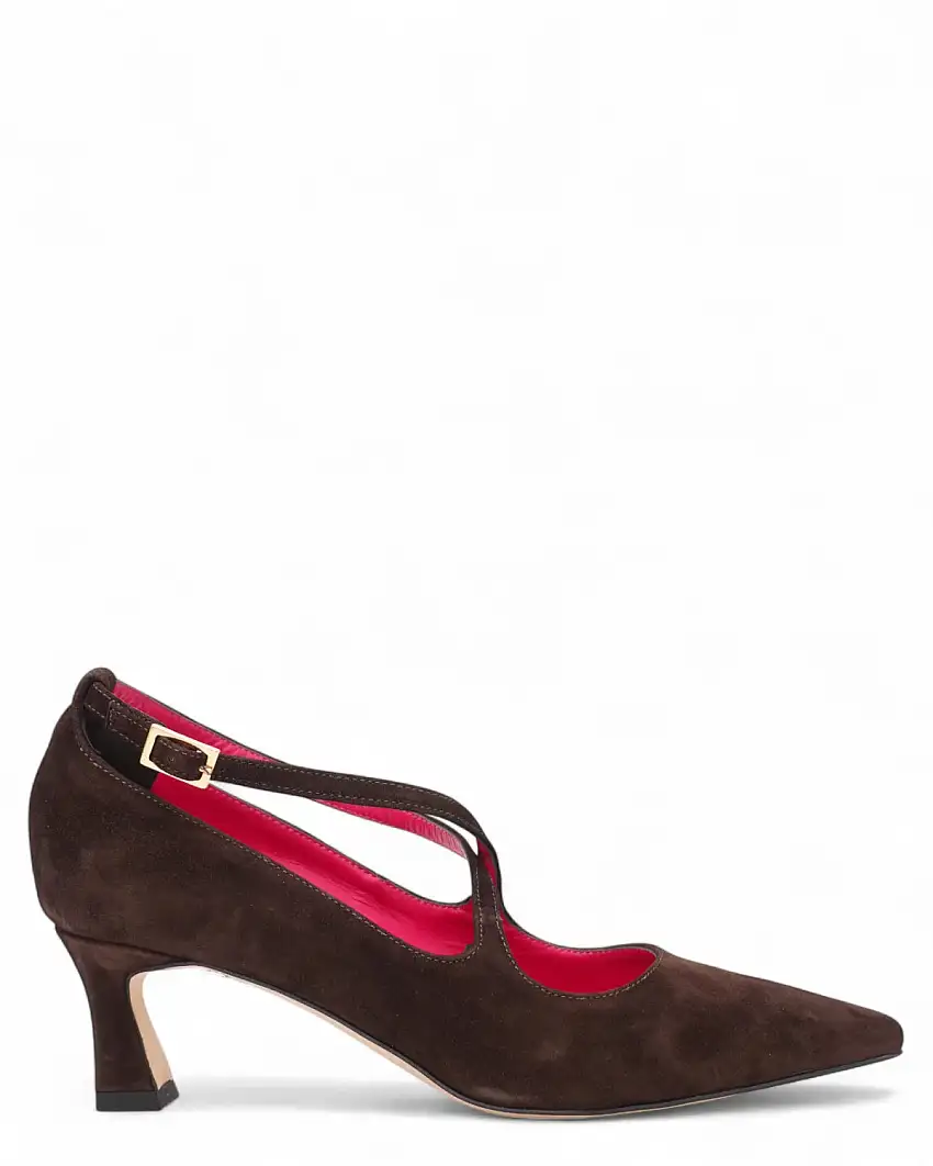 Eleganza in Décolleté in Suede Testa di Moro