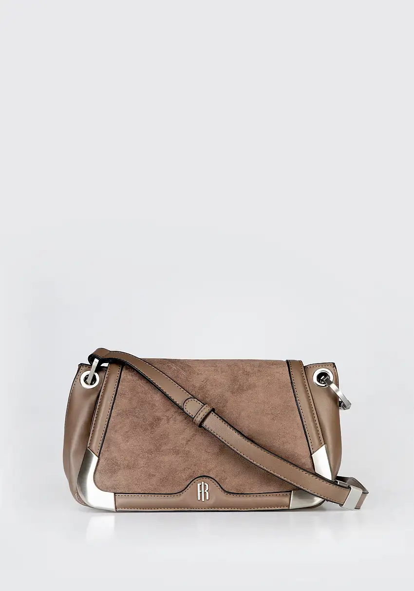 Borsa a Tracolla Elegante con Dettagli Metallici Argentati