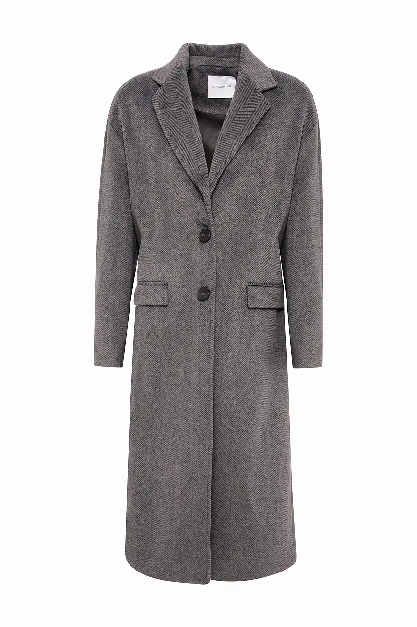 Cappotto Lungo a Spina di Pesce