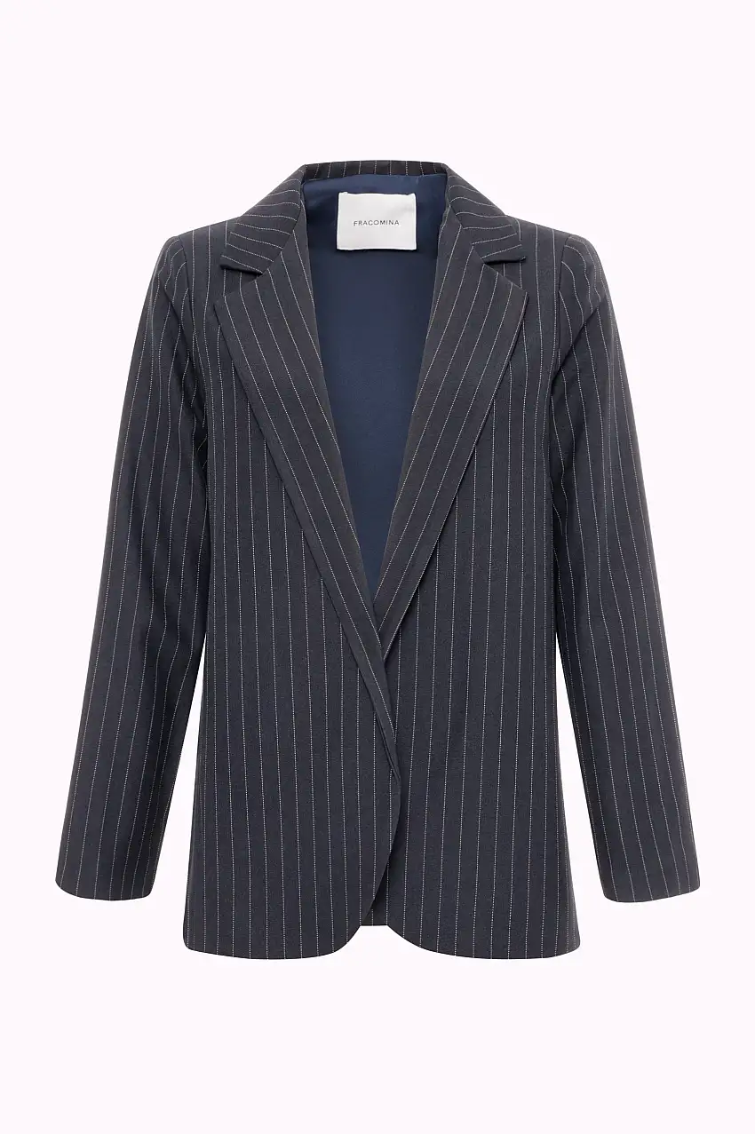 Blazer Aperto Sciancrato in Tessuto Strutturato