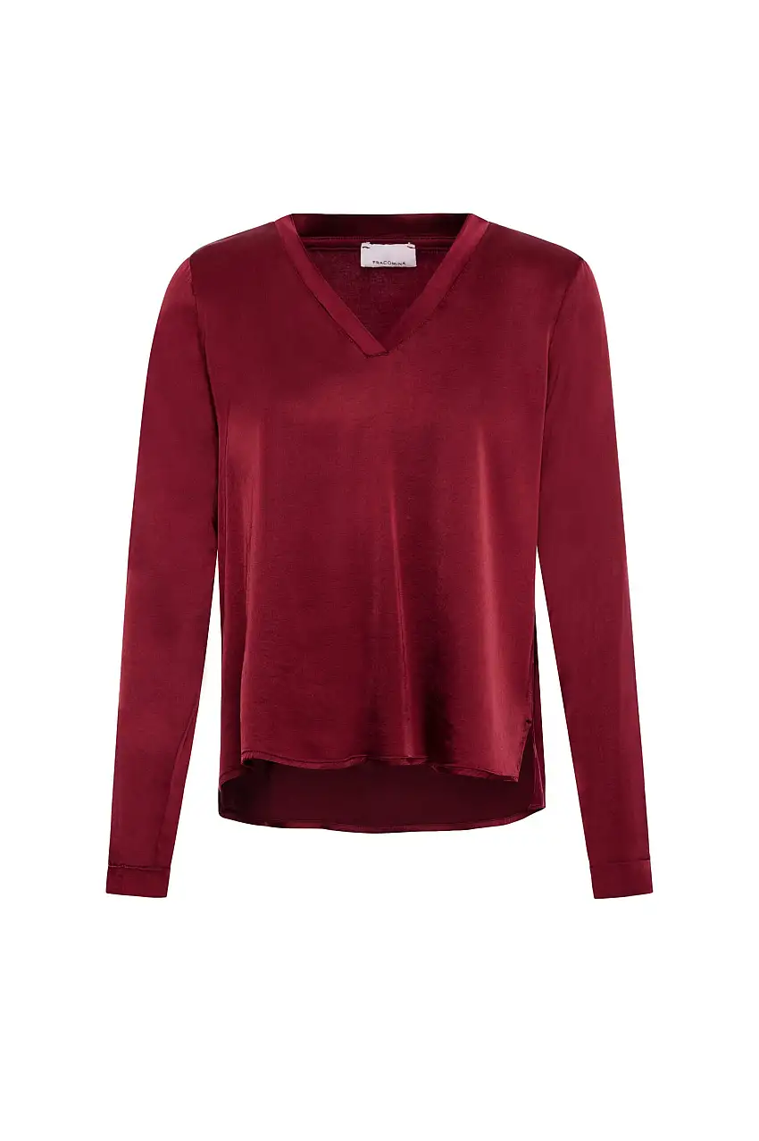Blusa Effetto Seta con Scollo a V