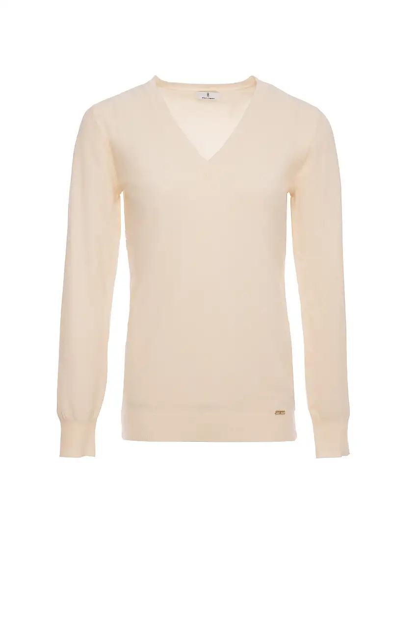 Maglia con Scollo a V in Maglia Fine