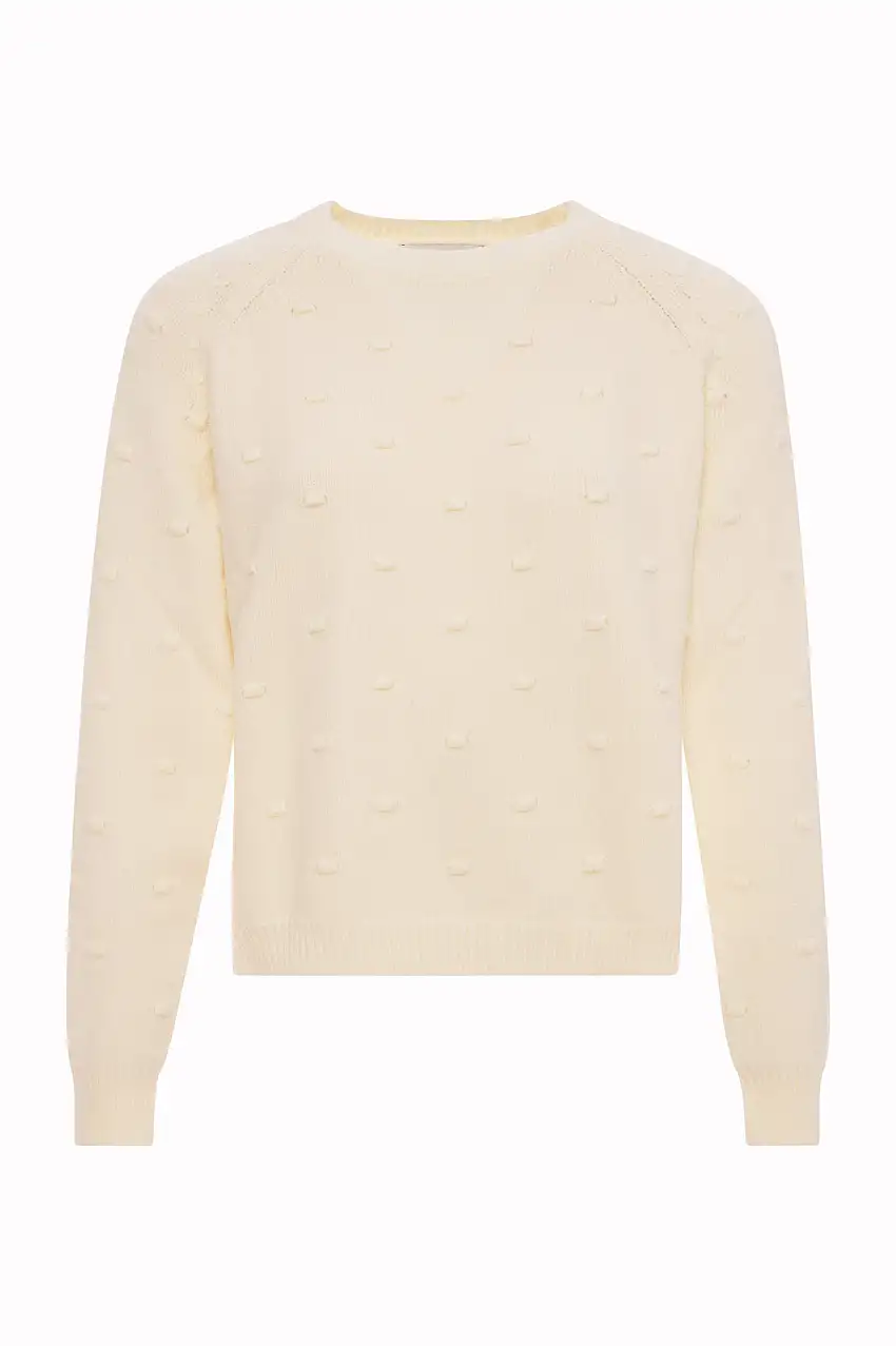 Maglione Girocollo con Lavorazione a Pallini