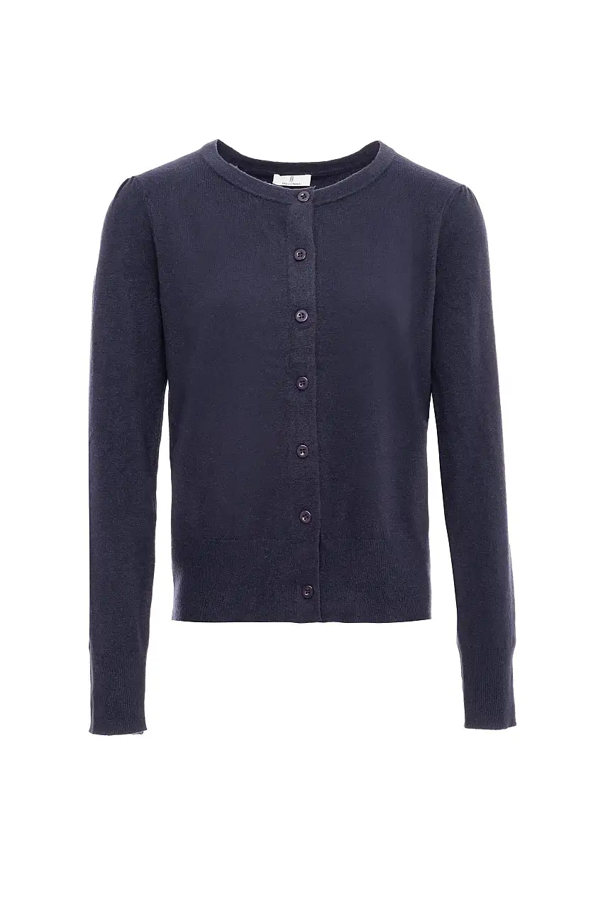 Cardigan Girocollo Classico in Maglia Fine