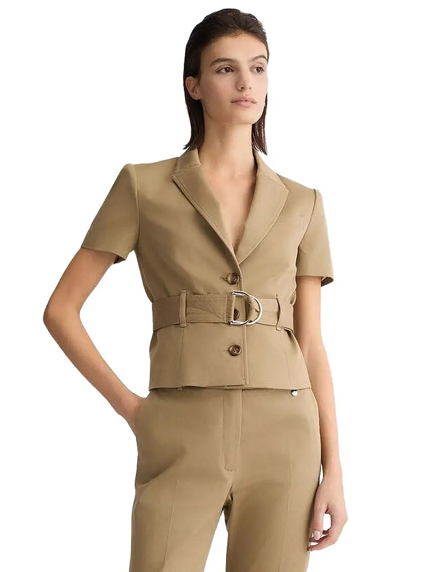 Liu Jo Women's Jackets - Beige Belted Jacket - Beige