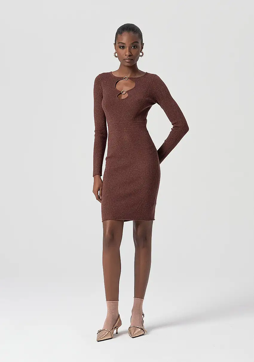 Abito slim mini con lurex