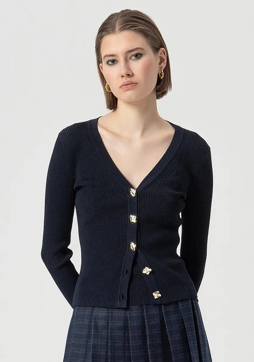 Cardigan slim a coste