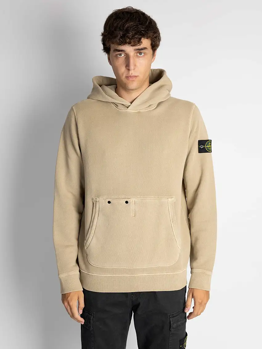 Felpa con Cappuccio e Tasca Marsupio Biscotto