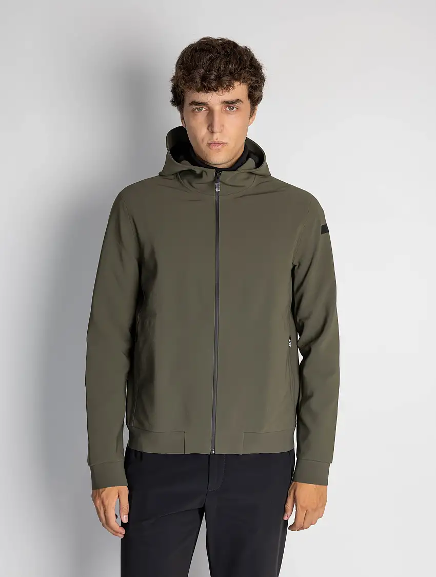 Felpa con Cappuccio Full Zip Verde
