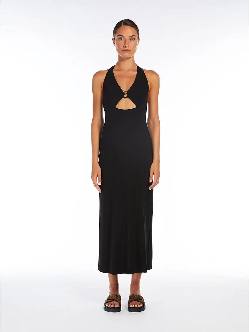 Abito Lungo con Scollo a V Ghiotto Nero