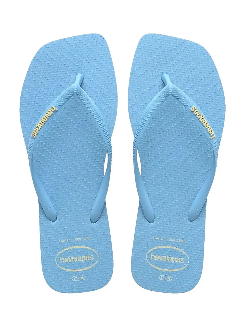 HAVAIANAS Women's Flip Flops Hav. Slim square logo pop up 4148959.1056 Blue