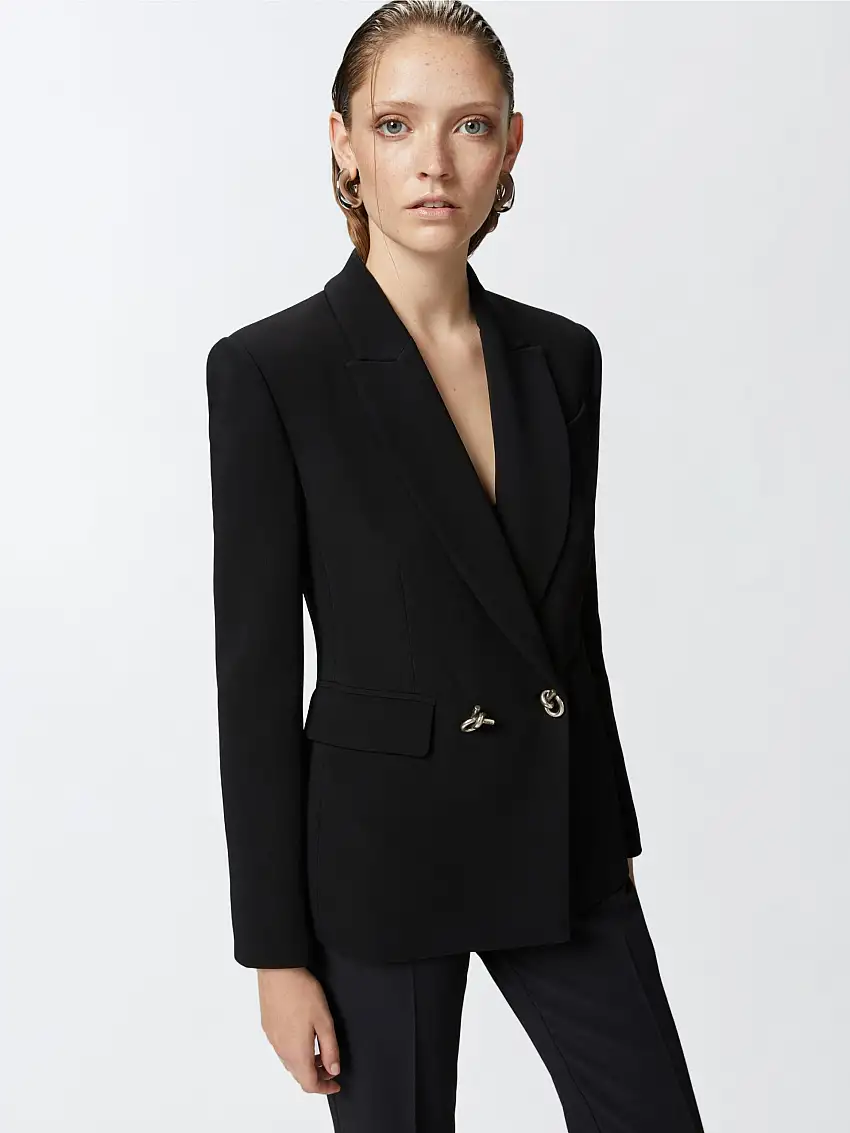 Blazer Doppiopetto in Cady Tecnico Nero