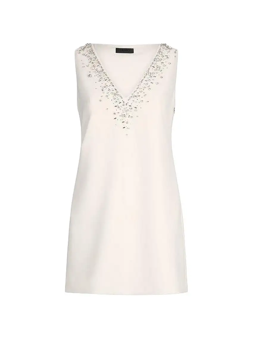 Liu Jo Women's Cocktail Dresses - Short Champagne Dress with Jewel Embroidery - White