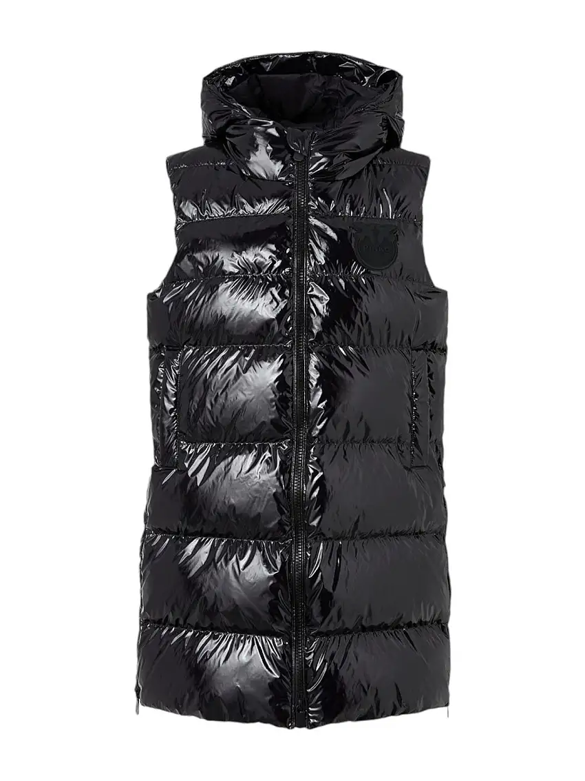 PINKO Women's Down Jacket Graffetta Gilet Crystal Nylon 103825-A11K Z99 Black
