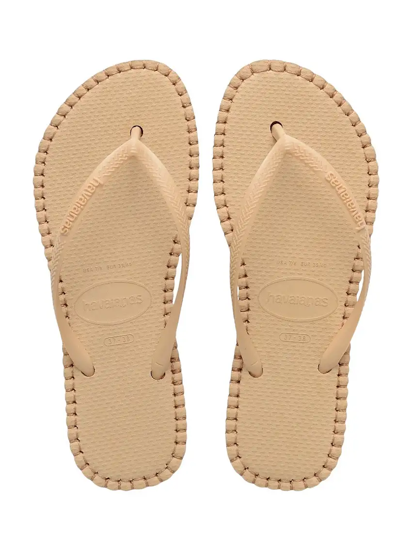 HAVAIANAS Women's Flip Flops Hav. Slim flatform loop 4149928.8858 Gold