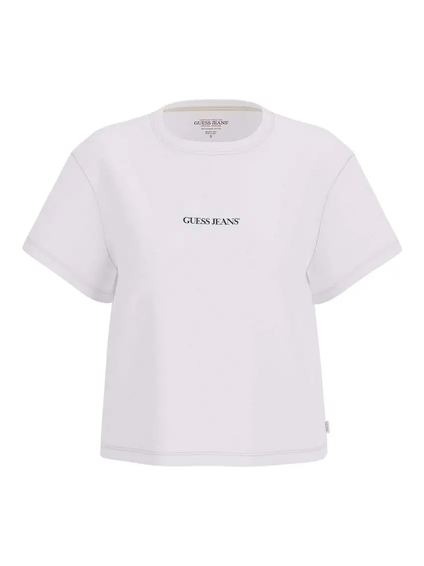 GUESS Women's T-shirt GJ SS CN BOXY EMBRO LOGO TEE W5RI42 K8HM0 G011 White