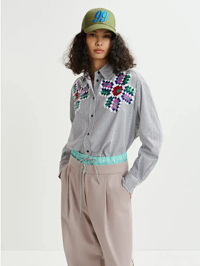 Camicia Oversize a Righe Nero/Bianco