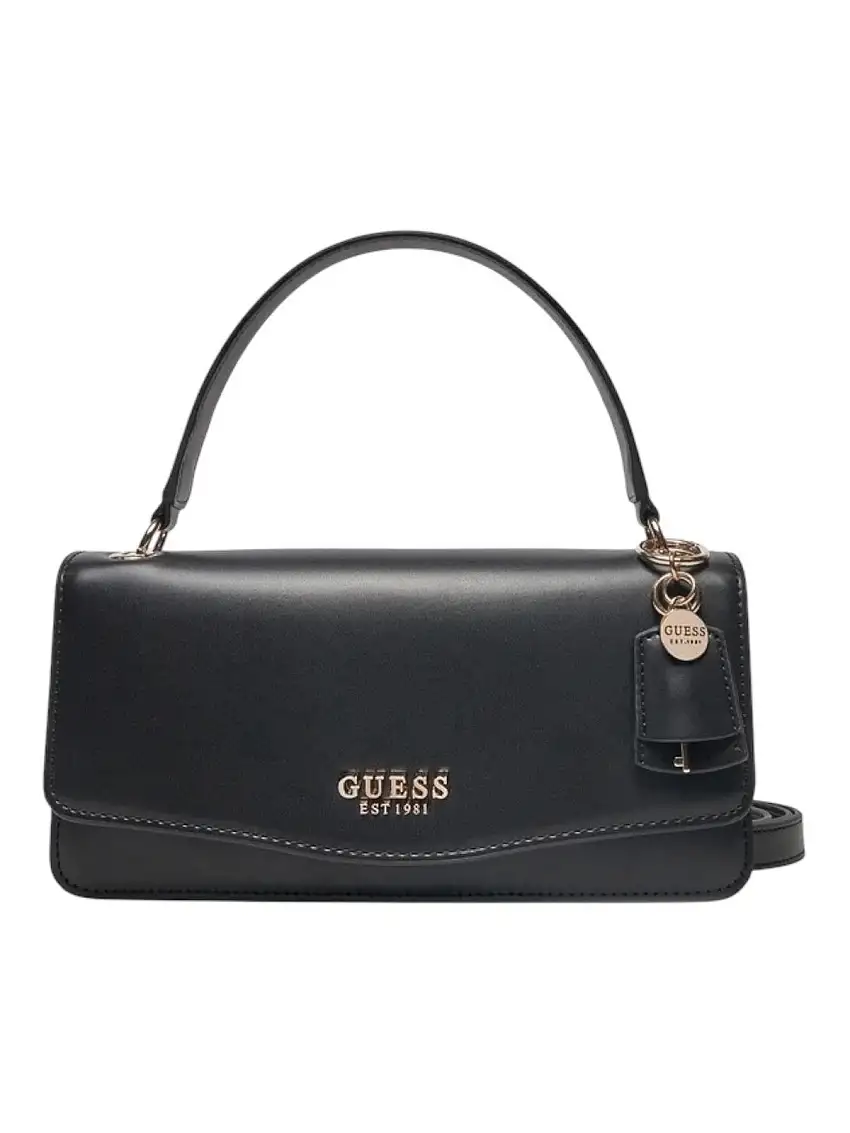 GUESS Women's Bag ECO EVAINE TOP HANDLE FLAP HWEVG9 53520 BLA Black