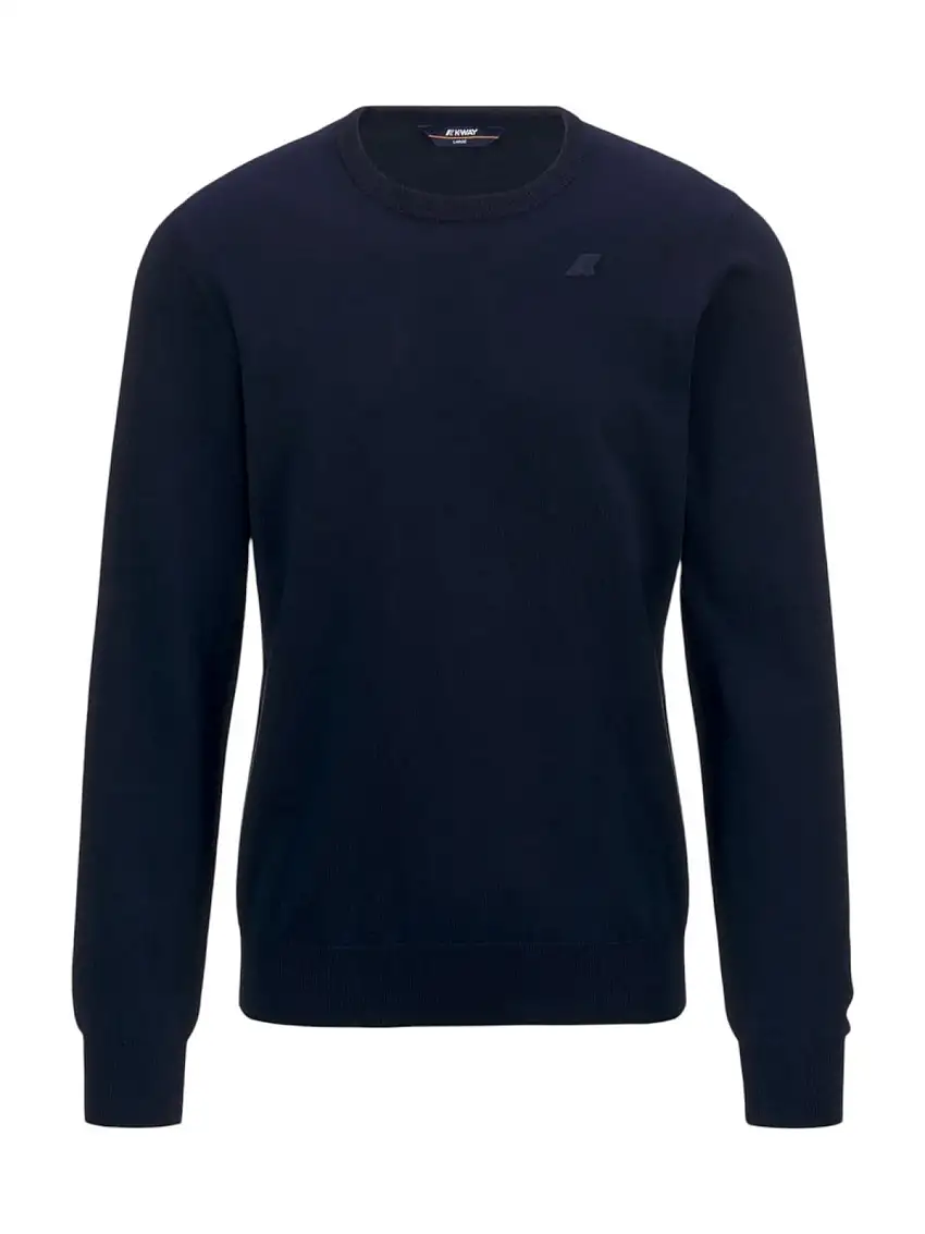 K-WAY Men's Sebastien Cotton Ps K4122YW K89 Blue Sweater