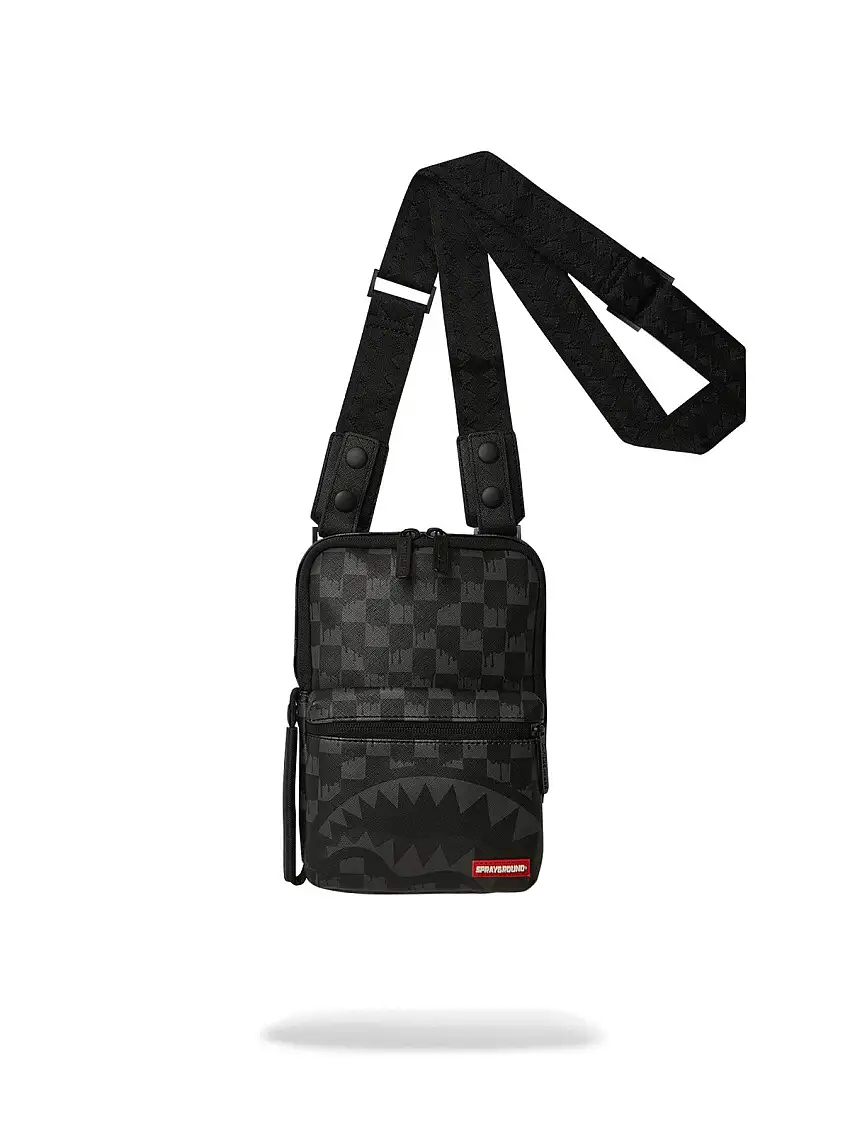SPRAYGROUND Men's Shoulder Bag HANGOVER DRIP CHECK SLING 910B6855NSZ Black